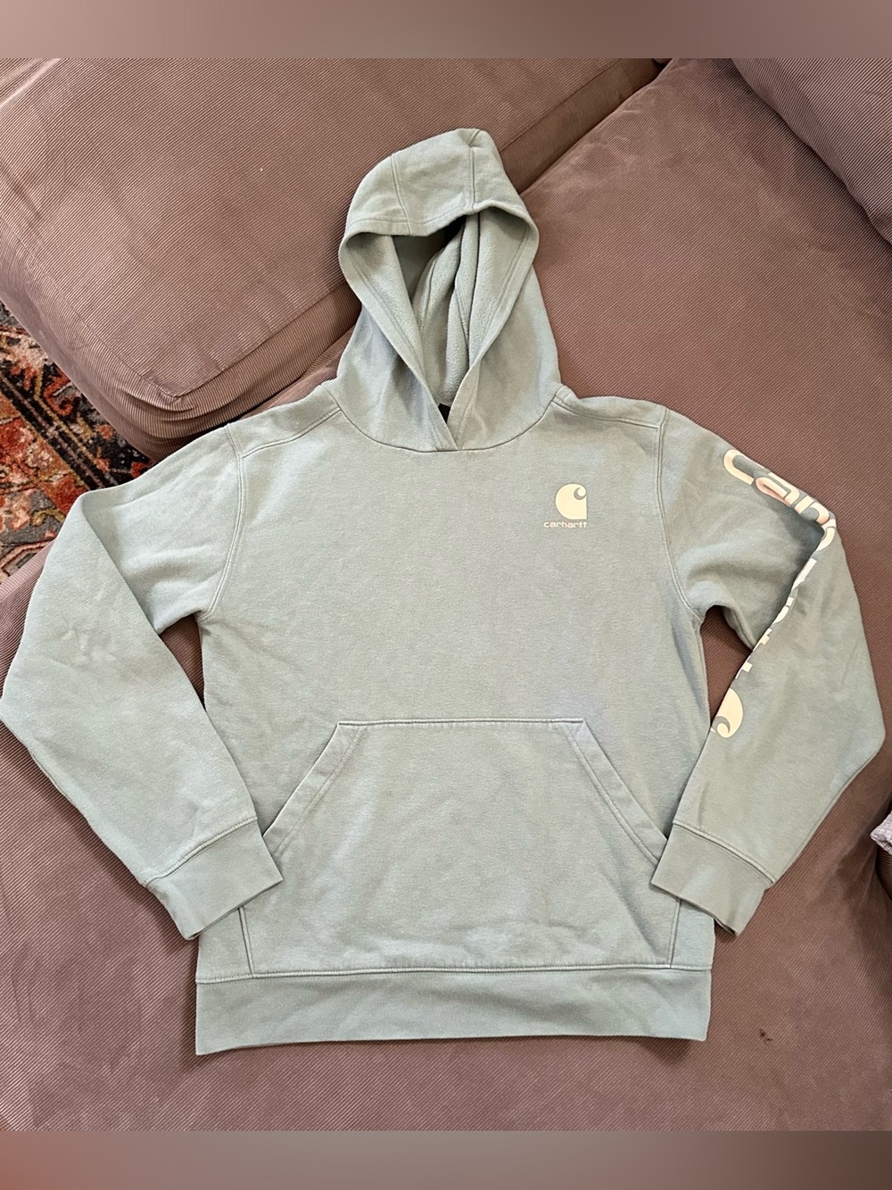 Carhartt Boys Pullover Hoodie Fleece Logo Hooded Pockets Youth XL 14